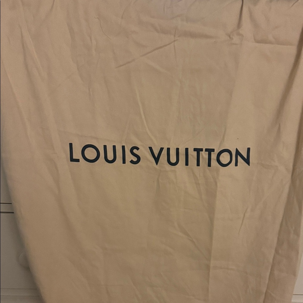 Louis Vuitton Beige Huge Dust Bag with Black Logo